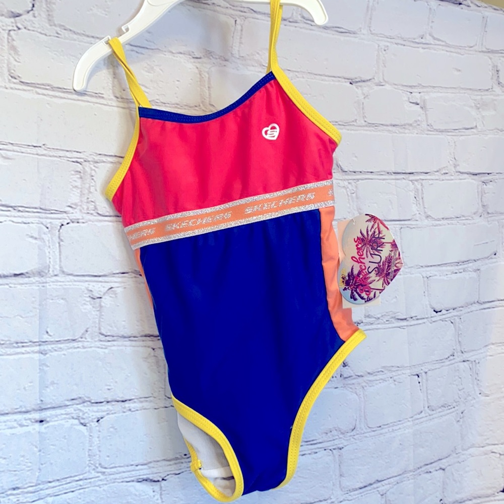 Skechers Yellow Blue Orange Girl's Swimsuit Size 24 Months